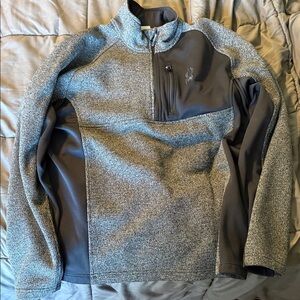 Spyder Two-Tone Gray Quarter-Zip Pullover